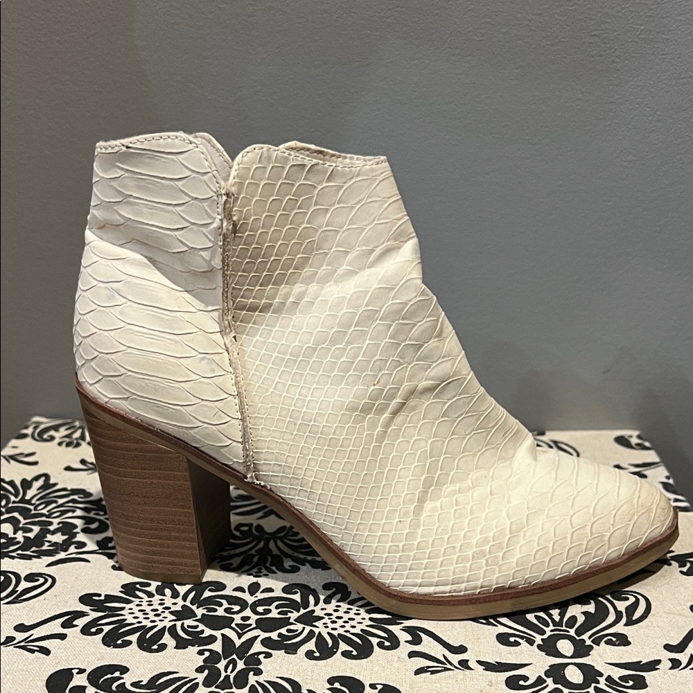 MIA  Cream snakeskin look Ankle Boots